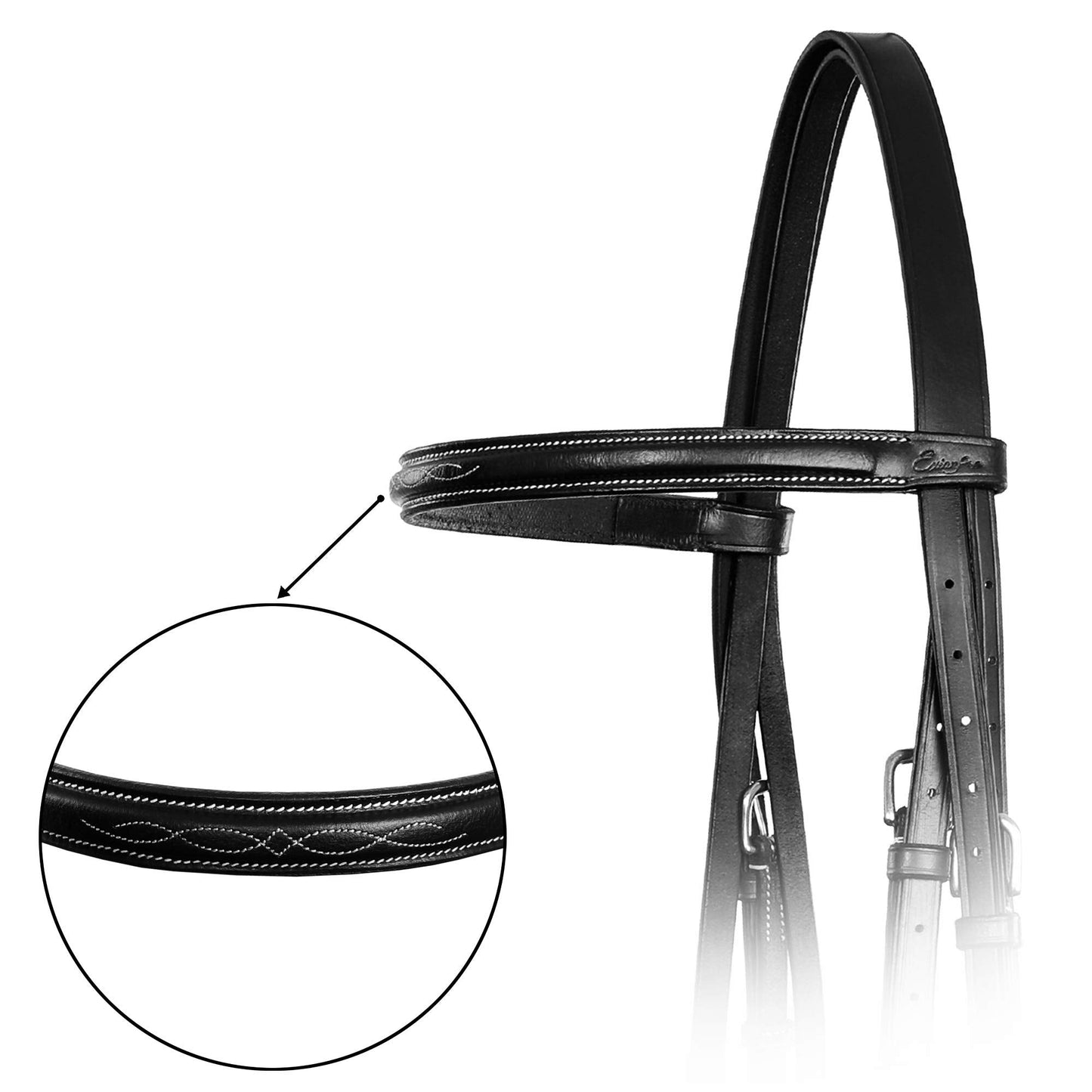 Exion Hunter Bridle with Laced Reins – Fancy Stitched English Snaffle Bridle | Premium Leather Hunter Jumper Bridle with Stainless Steel Hardware | Perfect for Schooling, Training & Show Ring
