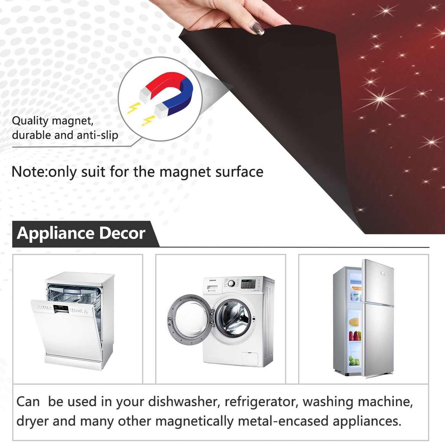 Kigai Valentine's Day Heart Dishwasher Magnet Cover, Kitchen Fridge Door Panel Magnet Sticker Appliance Wash Machine Magnet Cover 23 x 26 Inch