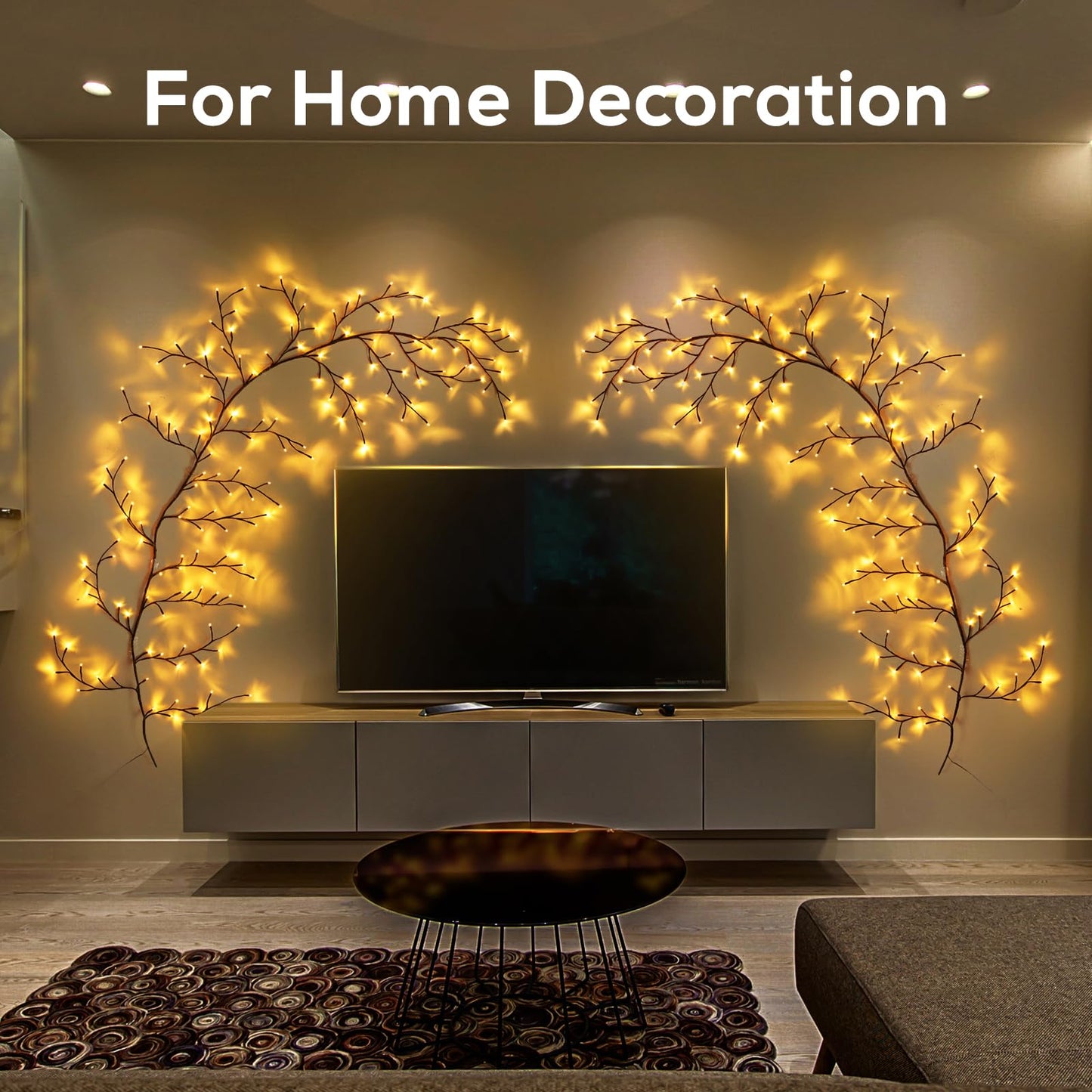 YCoisini Enchanted Willow Vine Lights for Home Decor with 160LEDs, 8.2FT Wall Decoration Light with 8 Remote Control Modes (Brown)(1PCS)