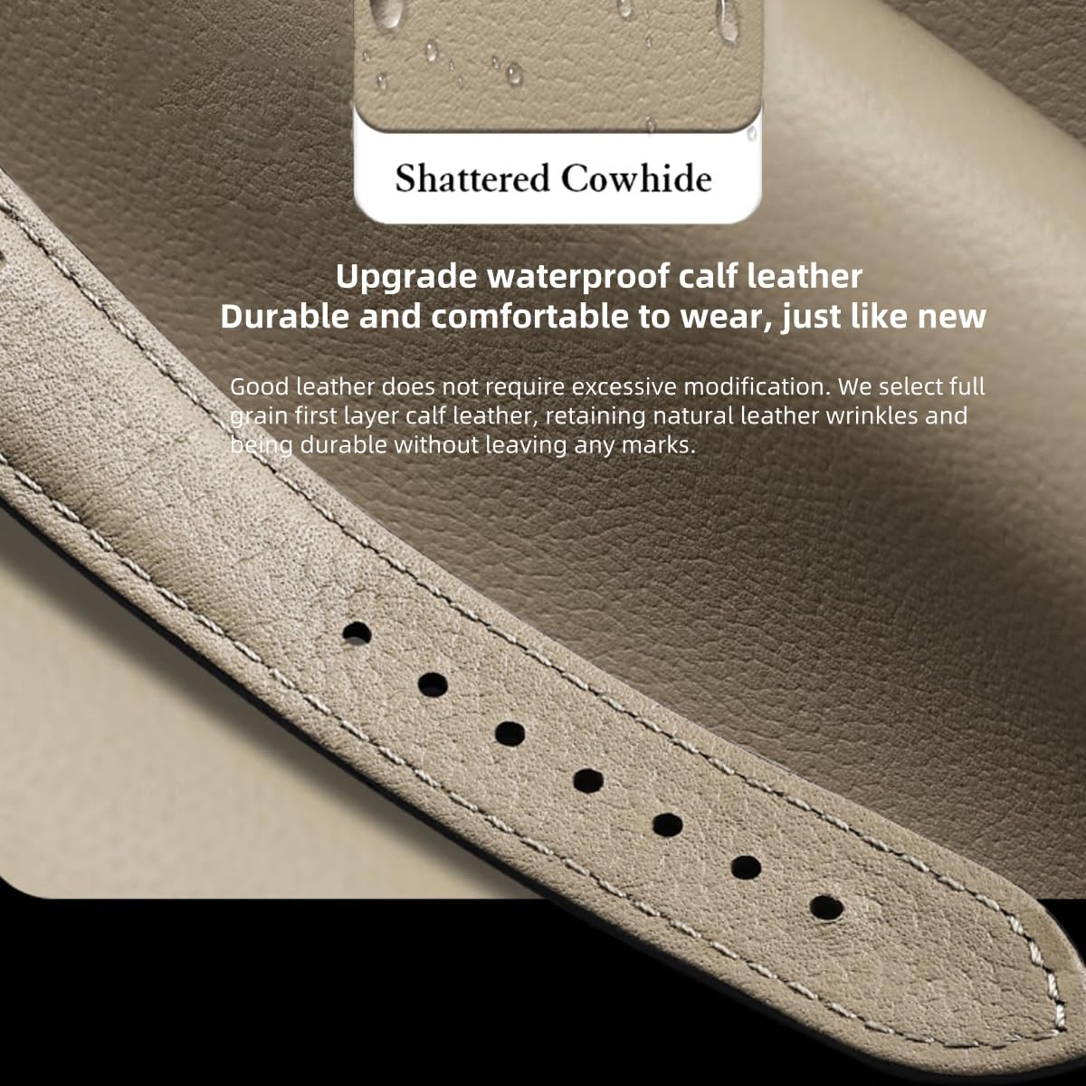 Danxancy Genuine Leather Watch Bands,Quick Release Italian Alligator Grain Calfskin Genuine Leather,Business Casual Universal Watch Strap Replacement Band Strap for Men Women（12mm to 24mm）