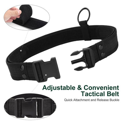 abcGoodefg 6 in 1 Black Utility Belt Tactical Police Belts with Pouch Men/Women Security Belt Law Enforcement Duty Belt Costume Belt (6 PCS, Black)