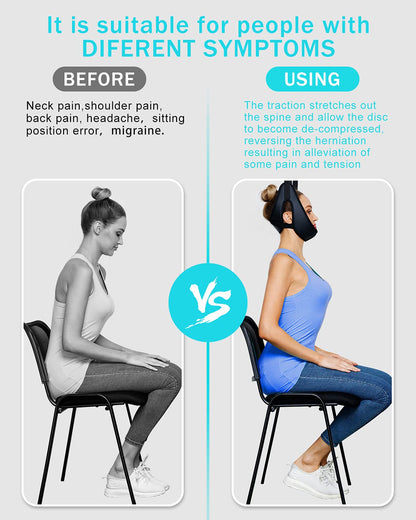 comness Cervical Neck Traction Device Over Door for Home Use, Portable Neck Stretcher Hammock for Neck Pain Relief, Physical Therapy AIDS for Neck Decompressor.