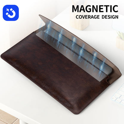 CPNVWA 13 Inch Leather Laptop Sleeve for MacBook Neo (Apple A18 Pro) & MacBook Air 13 Inch M5 M4 M3 M2 M1 & MacBook Pro 13 Inch M2 M1,Protective Case Cover with Magnetic Closure,Vintage Mocha Brown
