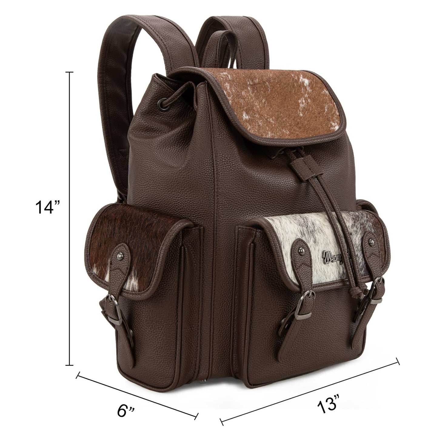 Montana West Wrangler Backpack Purse for Women Hair-on Cowhide Backpacks Western Travel Bags