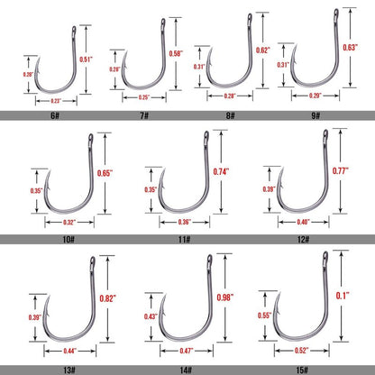 Goture Jig Hooks Set Kit with Fishing Tackle Box Fish Head Hooks (Fish Hook 500pcs（#6-#15）)