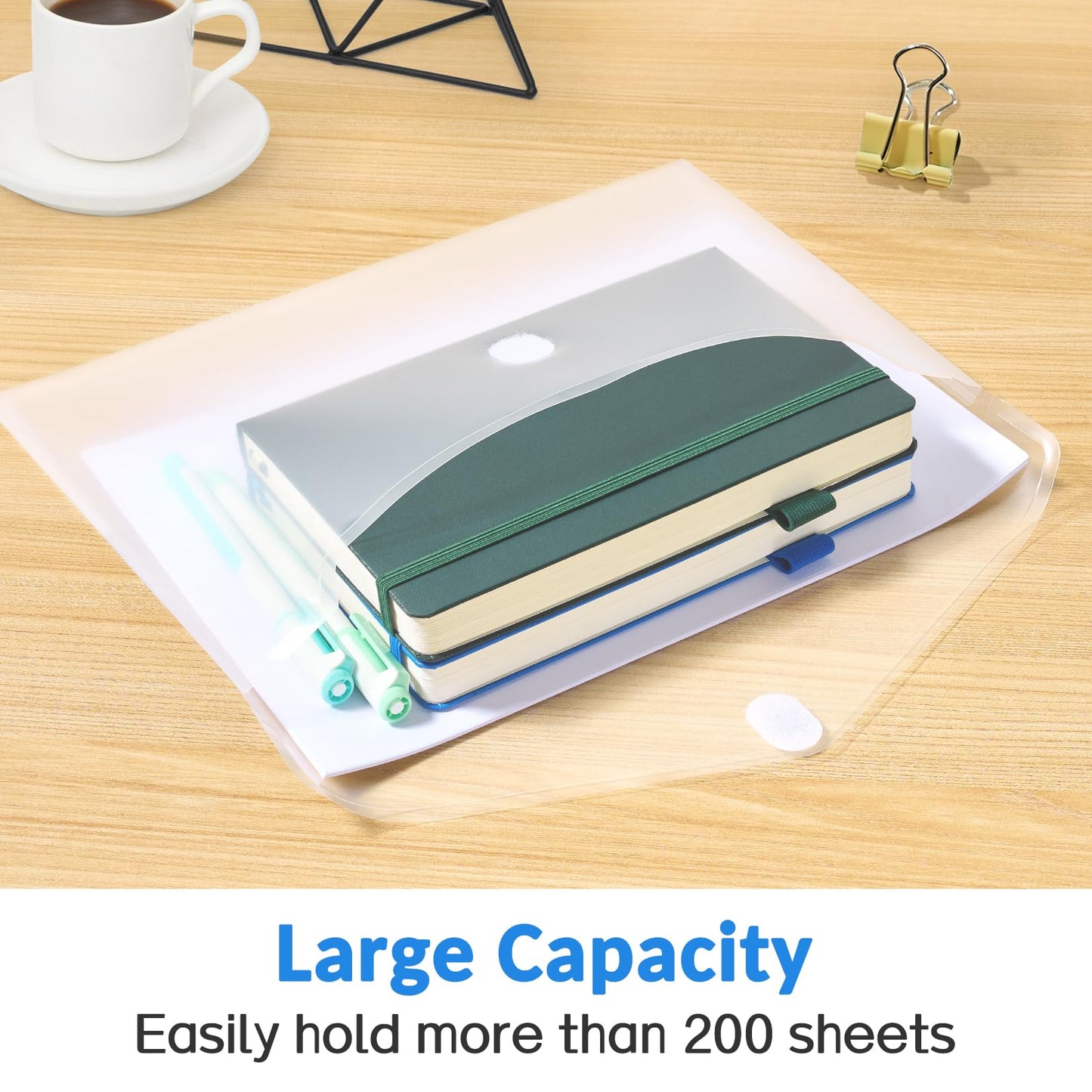 Sooez 20 Pack Plastic Envelopes File Folders, Rainforced Clear Folder Important Document Organizer, A4 Letter Size Bill Receipt Paper Holder Organizer Folder with Closure for School Office