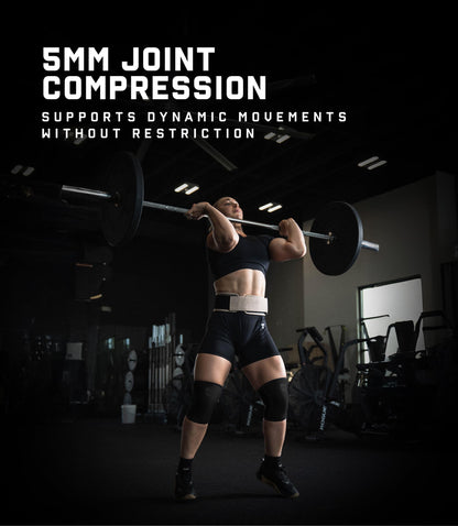 Gymreapers 5MM Knee Sleeves for Weightlifting, Squats, Powerlifting, and Functional Training – Compression Knee Support for Men & Women – Joint Protection & Recovery – Pair (Black/Black, Medium)