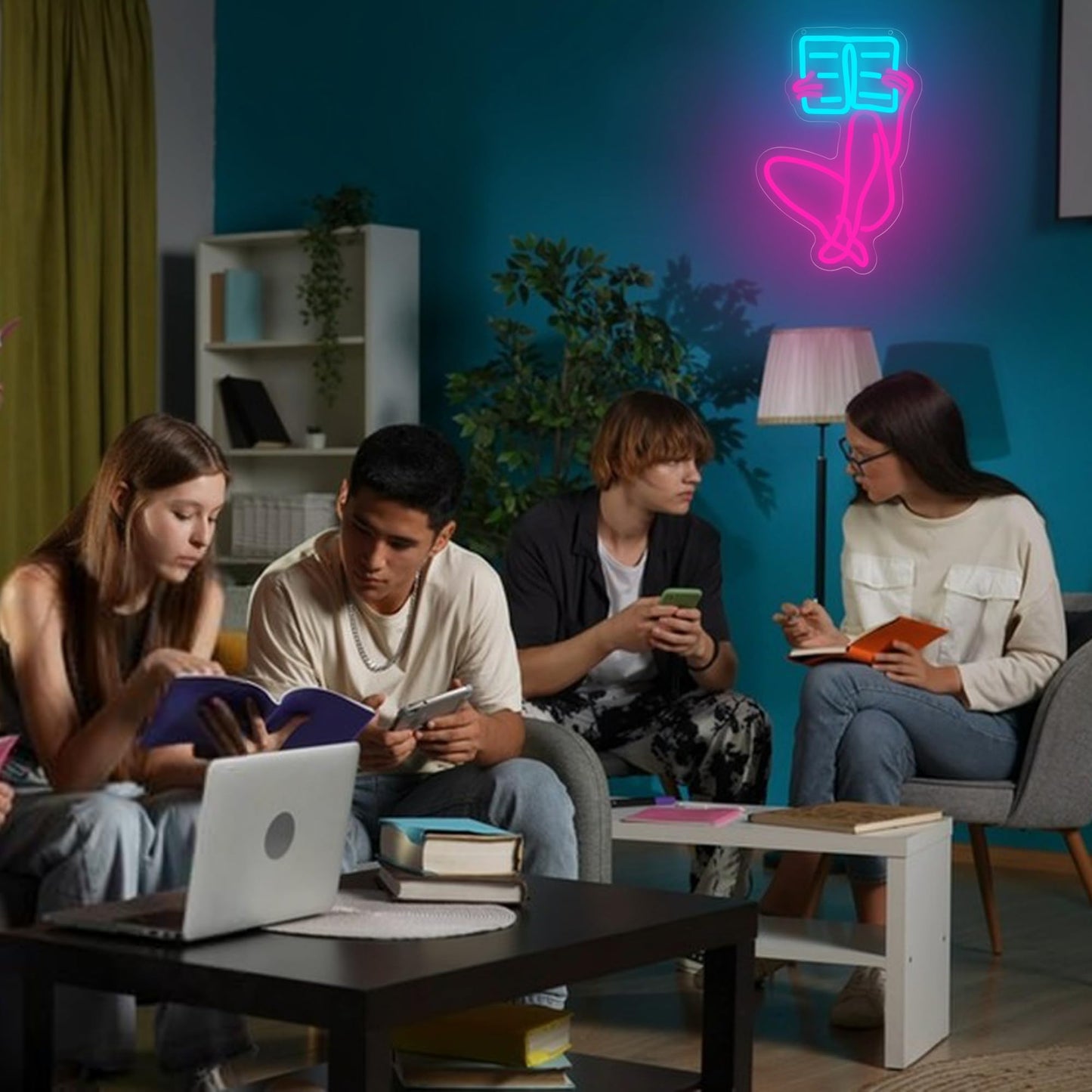 Read Books Neon Sign for Wall Decor Reading Neon Light Dimmable LED Book Neon Light Up Sign for Reading Room Study Room Classroom Bookstore Library Museum Birthday Gifts Art Size16.9 * 9.8In(WZCP065)