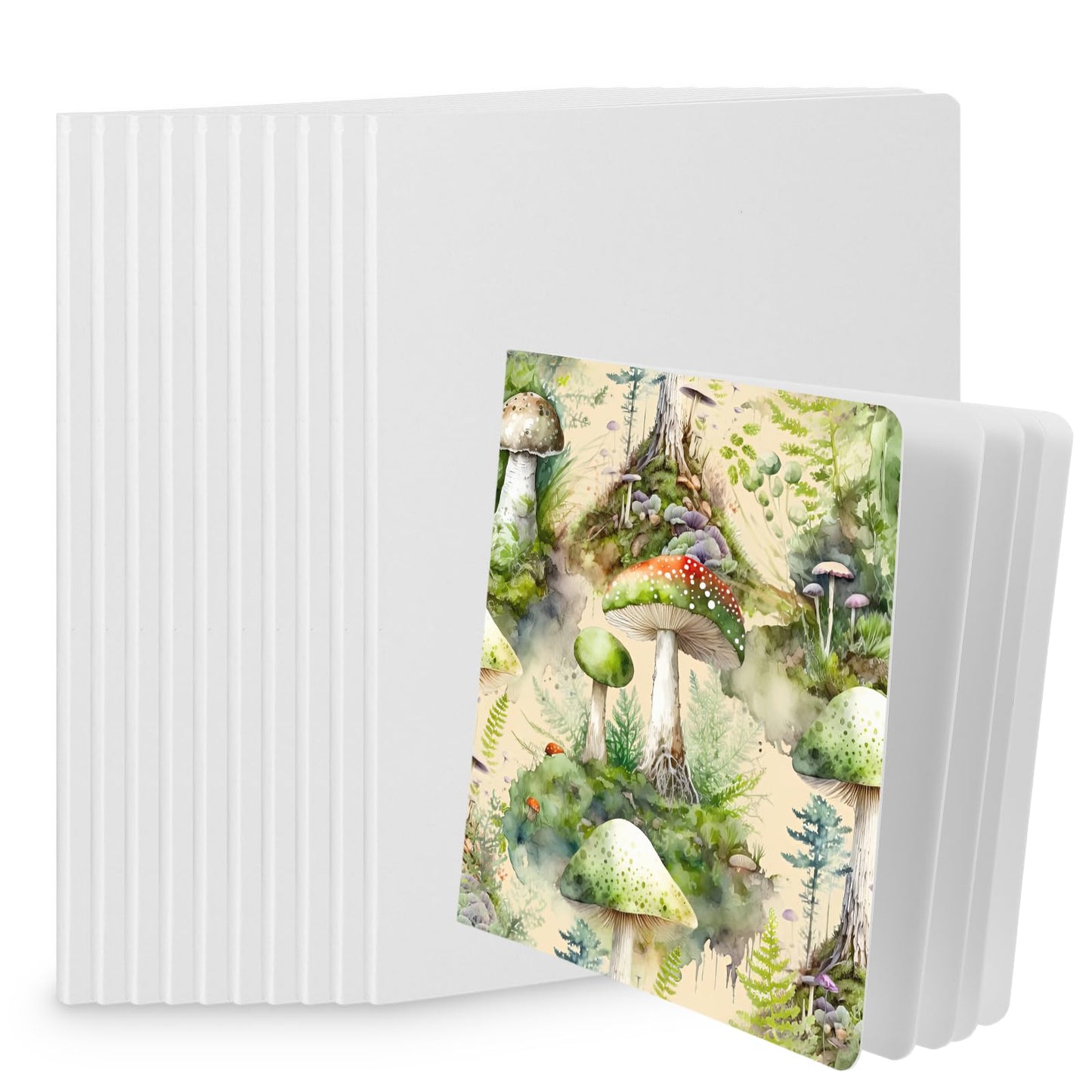10 Pcs Blank Hardcover Book 6.5 x 6.5 Inch, Blank Books for Kids to Write Stories Christmas Gift Art Home White Hardcover Sketchbook Journal for Drawing Sketching, 10 Pages (5 Sheets) for Each book