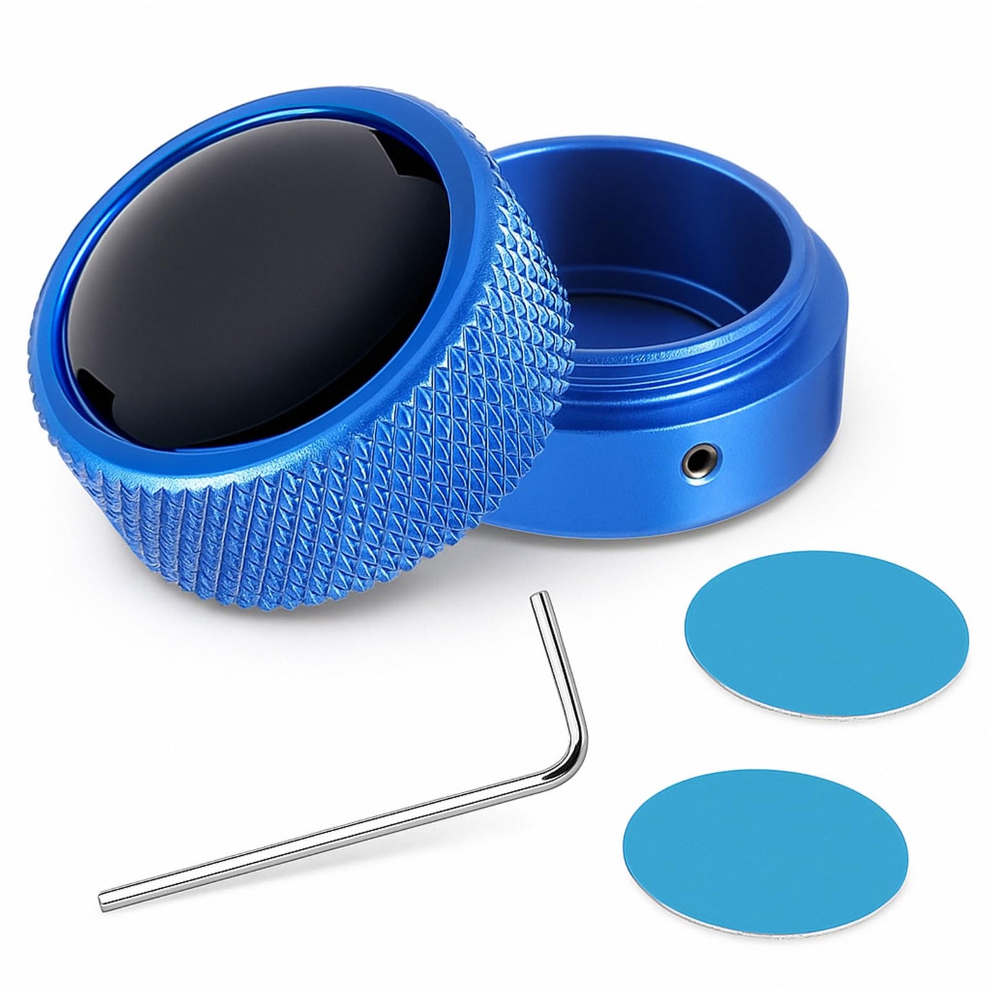 JolliLudo 1 Pcs Round Pool Chalk Holder Blue Magnetic Chalk Pool Billiards Accessories Portable Cue Head Tool Box Cubes Cases Container for Billiard Cue Tip Tool Table Snooker Practical Accessories