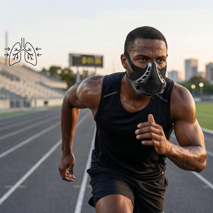 Otbushit High Altitude Training Mask, Black, Adjustable Resistance for Efficient Workouts, Boost Lung Capacity