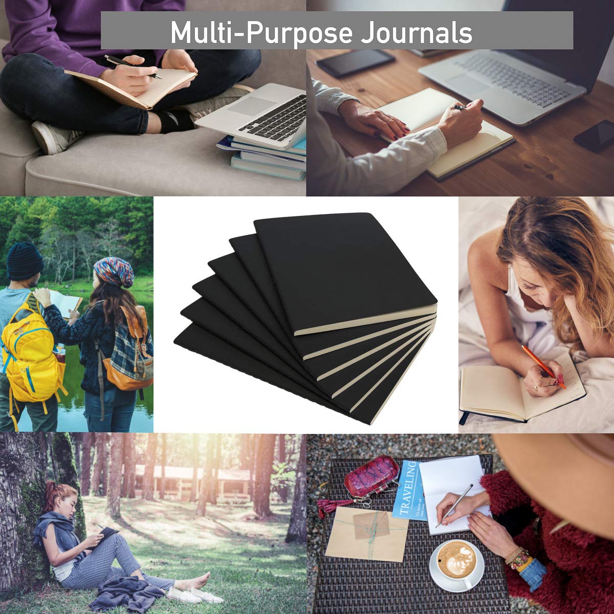 Simply Genius Journaling Notebooks - A5 (5.5 x 8.3In) 30-Pack, Black Softcover, 92 College Ruled Pages - Writing Journal for Work, Study & Professional Use
