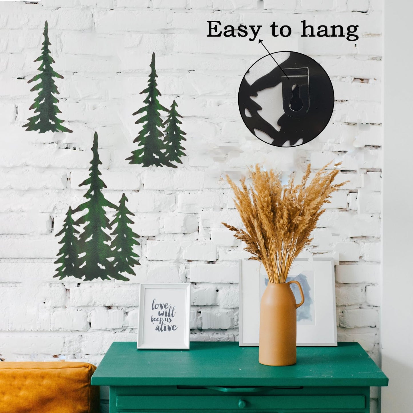 Pine Tree Decor Tree Wall Decor Outdoor Metal Wall Art Decor Hanging Farmhouse Country Forest Cabin Decor