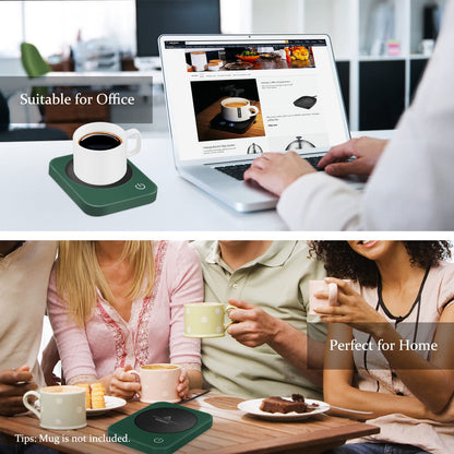 VOBAGA Mug Warmer Set, Coffee Warmer for Desk with 11oz Ceramic Mug, Auto Shut Off & 3-Temp Settings, Smart Coffee Cup Warmer, Home Office Essentials Coffee Set