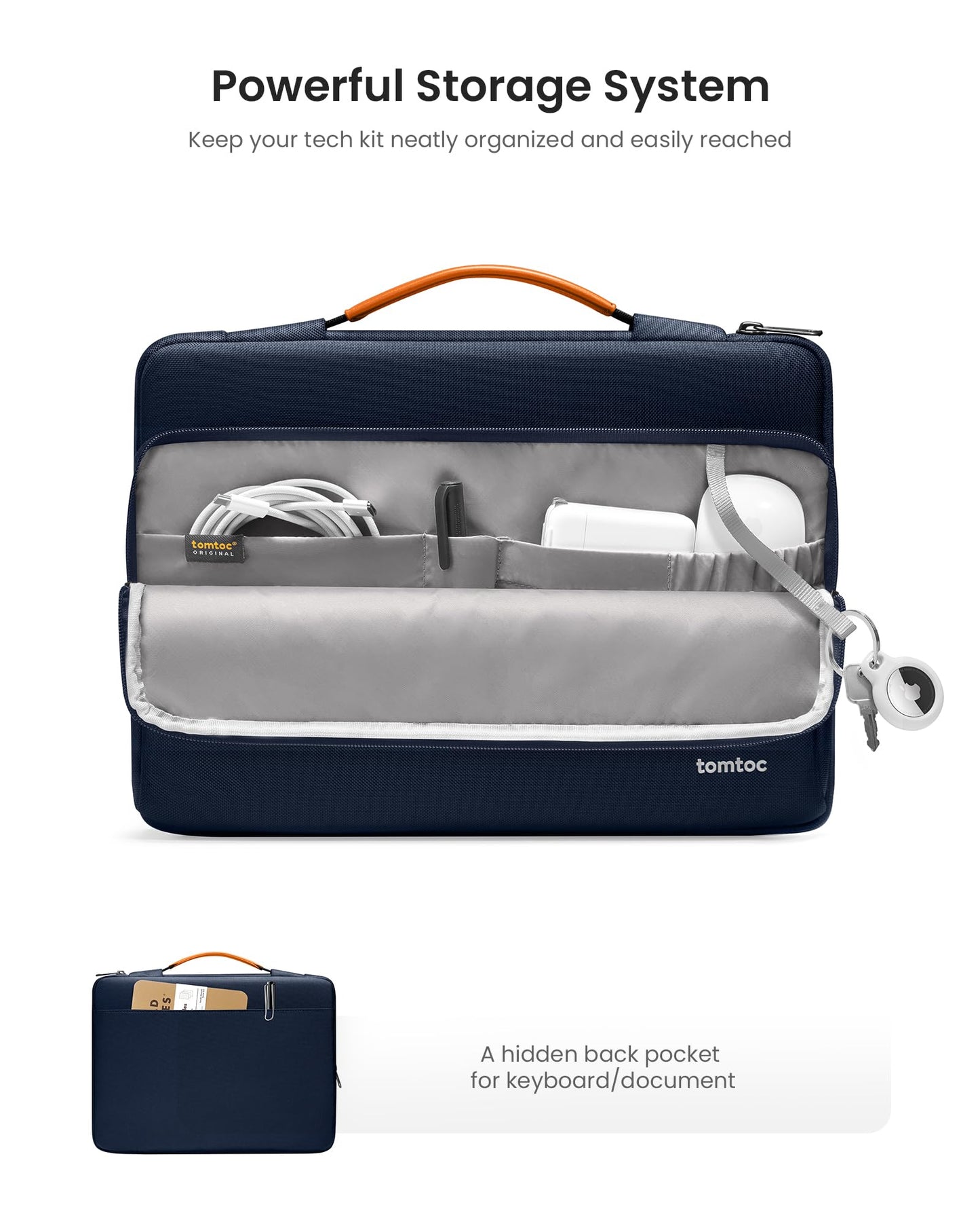 tomtoc 360 Protective Laptop Carrying Case compatible with 14-inch MacBook Pro M5/M4/M3/M2/M1 Pro/Max A3434 A3112 A3401 A3185 2025-2021, 12.9-13 Inch iPad Pro/Air, Water-Resistant Accessory Sleeve Bag