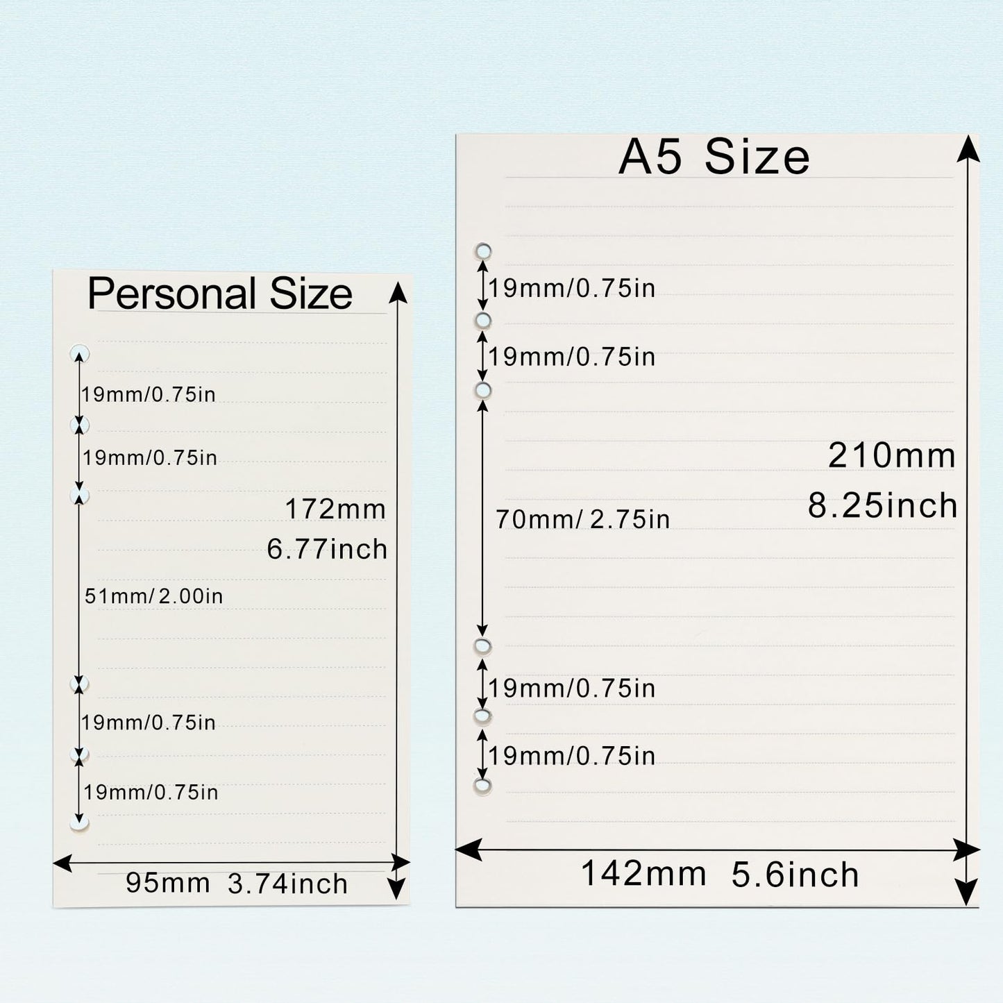 Toplive A5 Refill Paper, Lined Loose Leaf Inserts - 90 Sheets (180 Pages) with 5 Colorful Dividers & 1 Pack Sticky Notes, Refillable for 6 Ring Binder, Journal & Notebook-Perfect for Daily Notes,Study