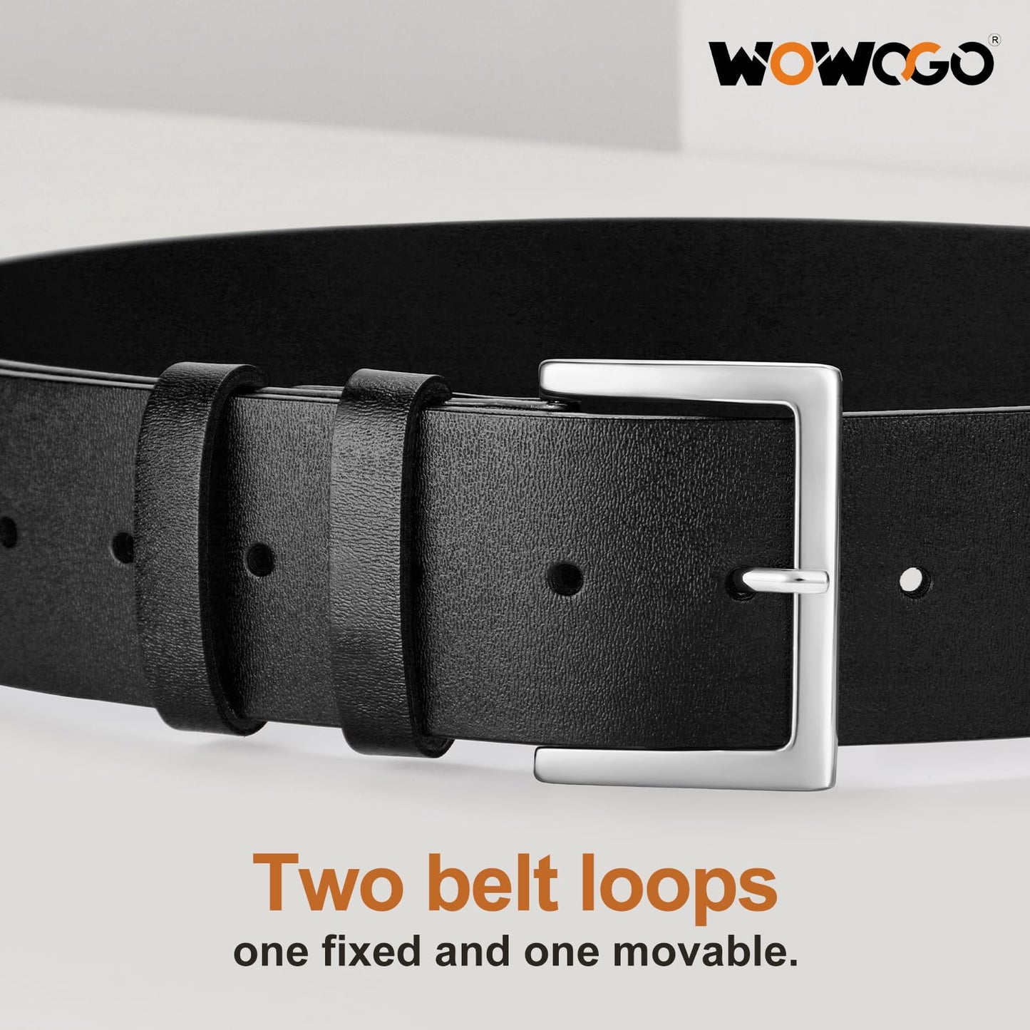 WOWOGO Black Wide Leather Belt for Women Dresses 1.9" Fashion Thick Chunky Wide Waist Belt with Silver Buckle