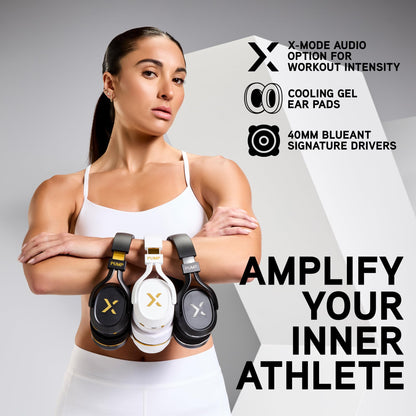 BlueAnt Pump X Wireless Over-Ear Headphones, Bluetooth, Powerful Bass, Active Noise Cancelling & Transparency Mode, Interchangeable Ear Cups, All-Day Comfort for Gym and Training, Black/Silver