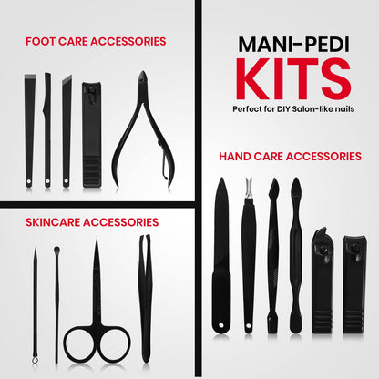 Utopia Care Nail Clippers Professional Nail Kit or Manicure Kit for Women and Men, Stocking Stuffers or Groomsmen Gifts 16Pcs Pedicure Set for Fingernail, Toenail Clippers with Travel Case