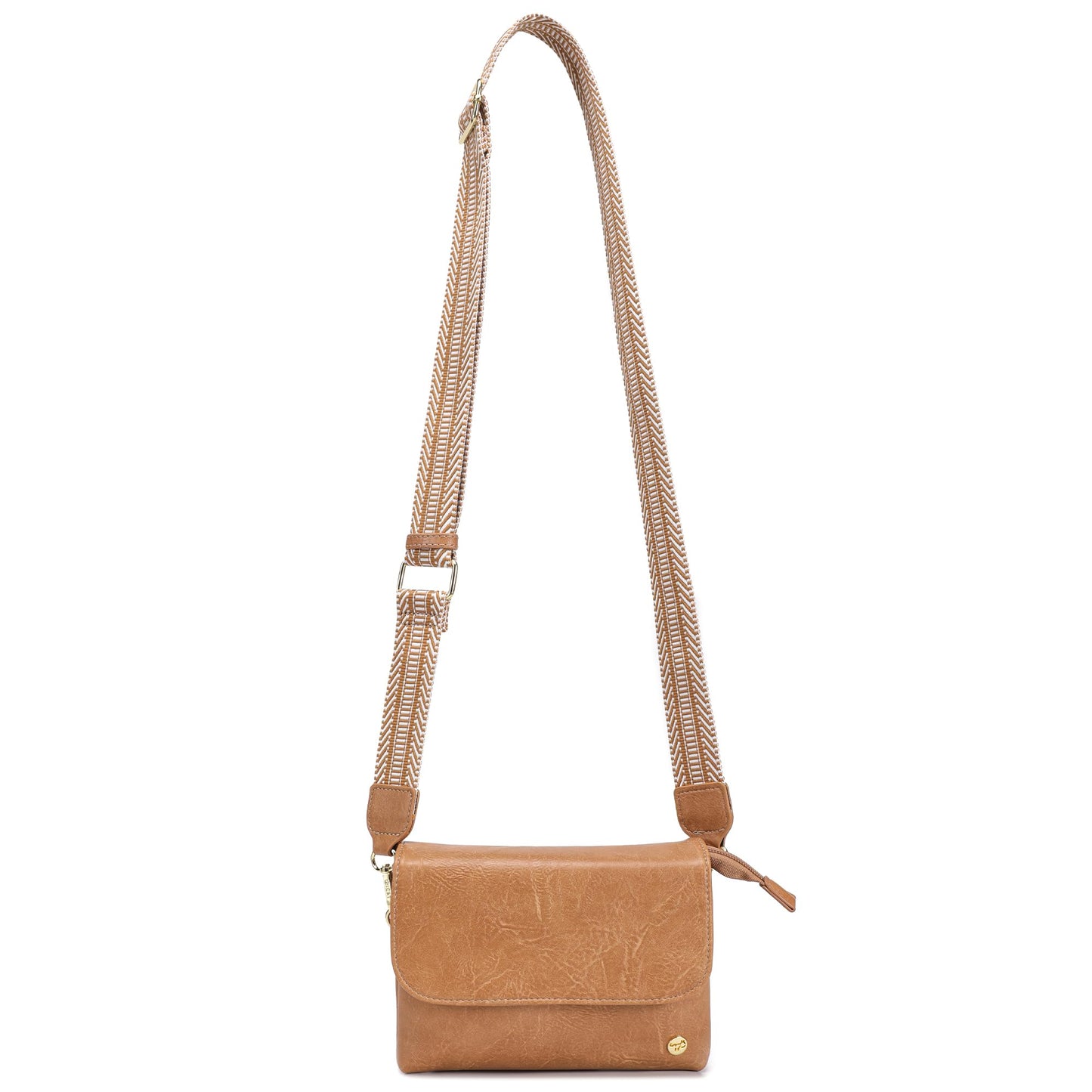 MINICAT RFID Blocking Small Crossbody Bags for Women Vegan Leather Mini Travel Purses Cell Phone Purse Cross Body Bag (Earthy Brown Nylon Strap)