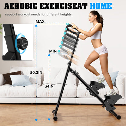 HIKEDIN Stair Stepper Vertical Stair Master with Optional Resistance Bands Adjustable Handlebar & Pedals Climber Exercise Machine for Full-Body Workout, New Version (Black)