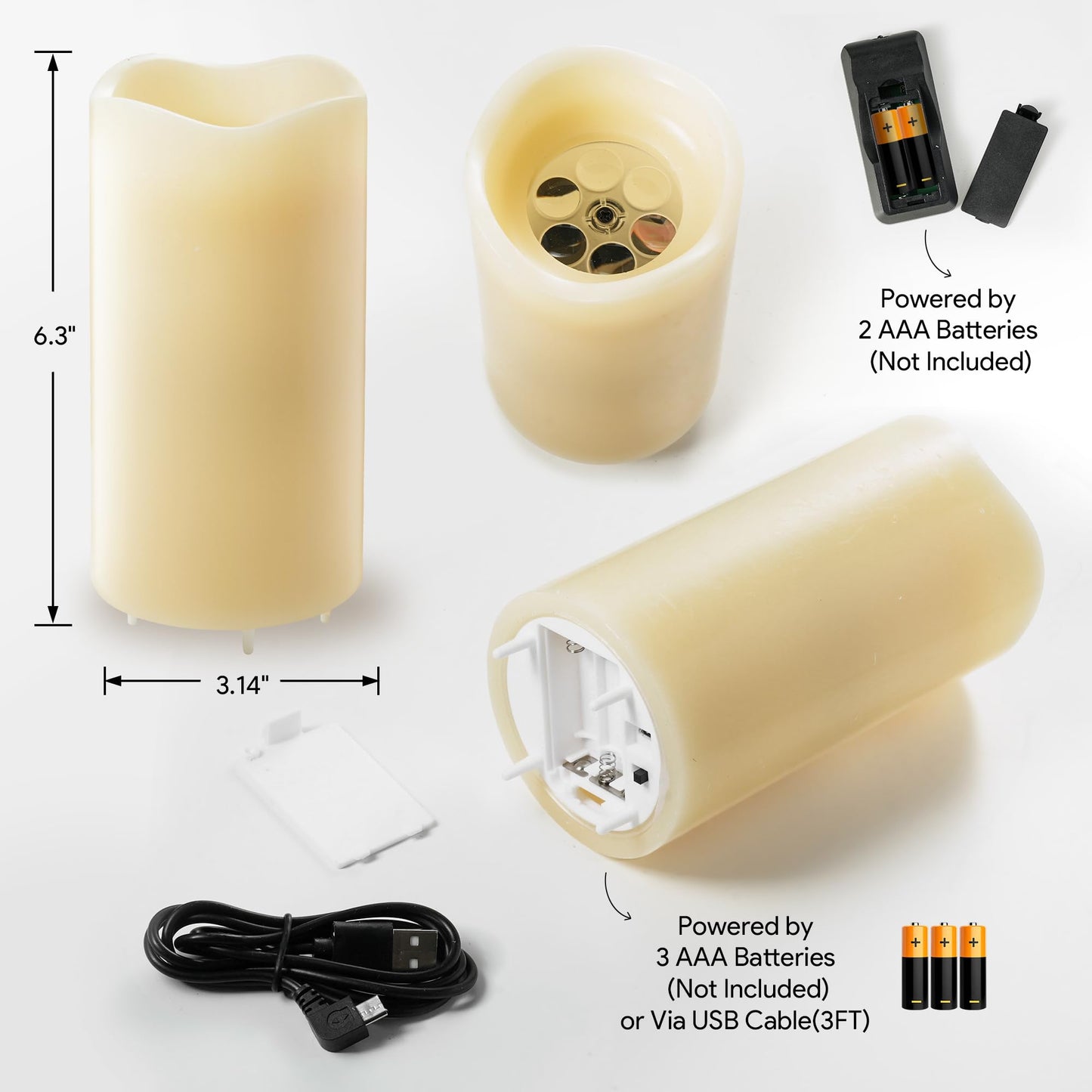 XingsLight Easter Flameless Candle Projector – LED Pillar Candle with Bunny, Chick & Egg Projection Lights |Remote Control & Timer, Easter Basket Stuffer Gift,2 Pack