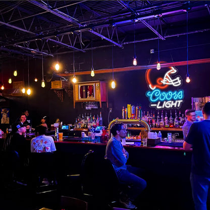 JFLLamp Crs LIGHT Neon Signs for Wall Decor Neon Lights for Bedroom Led Signs Suitable for Man Cave Bar Pub Restaurant Christmas Birthday Party Gift Led Art Wall Decorative Crs Light Bar Sign, 5V Usb Power, 17*11 Inch(Azure+red+white）