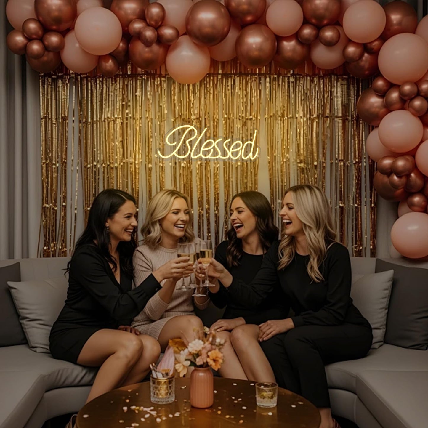 Blessed LED Neon Sign,19.6 x 7.5 Inch Light Up Letter Neon Lamp, Wall Art Decor for Teen Bedroom, Holiday Party, Wedding & Home Room Decoration (Warm White)