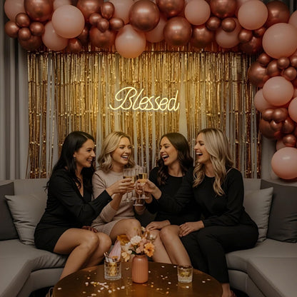 Blessed LED Neon Sign,19.6 x 7.5 Inch Light Up Letter Neon Lamp, Wall Art Decor for Teen Bedroom, Holiday Party, Wedding & Home Room Decoration (Warm White)