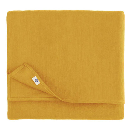 Linen & Cotton Tablecloth Table Linen Cloth Hygge - 100% Linen, Mustard Yellow (140 x 250 cm) Rectangular Washable Table Cloth for Home Kitchen Dining Table Decoration Restaurant Hotel Summer Party