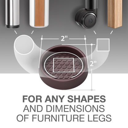 Furniture Cups X-PROTECTOR – 2" Caster Cups 4 PCS – Premium Furniture Coasters – Ideal Bed Stoppers – Non Skid Furniture Pads with a Perfect Design – Rubber Furniture Pads - Protect Any Flooring!