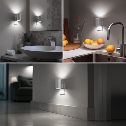 Briignite Night Lights Plug into Wall, Modern LED Night Light Plug in, Dusk to Dawn Sensor, Soft White 3000K, 0-100LM Adjustable Brightness, Dimmable NightLight for Hallway, Bedroom, Stairway, 2 Pack