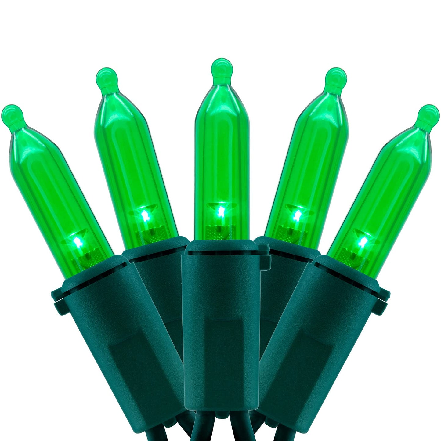 YULETIME 200 Green LED Christmas Lights, 66 ft Green Wire UL String Light
