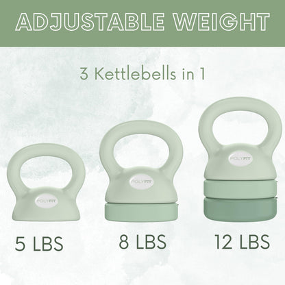 Polyfit Adjustable Kettlebell | 5 lb - 12 lb | Kettlebell Weights Set for Home Gym