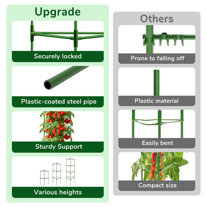 ZeeDix 4 Pack Heavy Duty Tomato Cages 65 Inch, Large Tall Plant Support Stakes for Climbing Plants Heavy Vegetables, Adjustable Tomato Trellis for Pots & Outdoor Raised Garden Beds