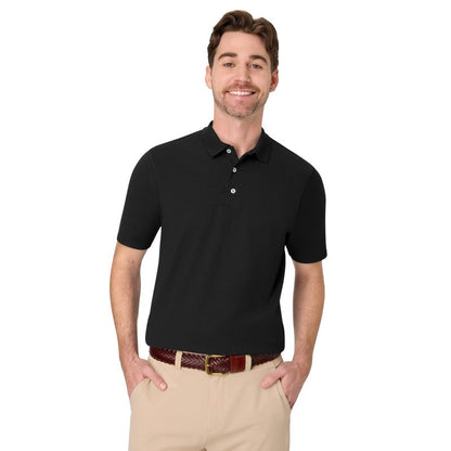 Hanes mens Short Sleeve X-temp Performance Polo fashion t shirts, Black, Large US