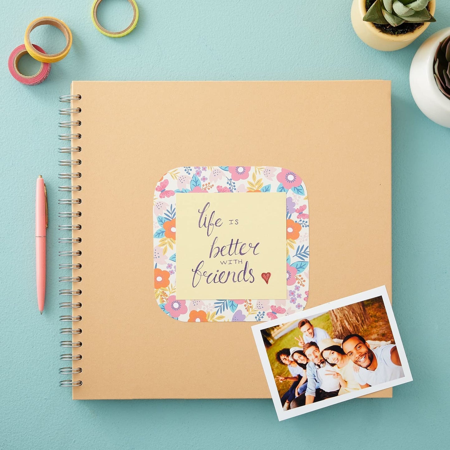 Paper Junkie Spiral Bound Scrapbook Album - 12 x 12 In, Kraft Hardcover, 40 Sheets (80 Pages) - Blank Kraft Paper Pages Lay-Flat for Drawing & Writing - Scrapbook Journal