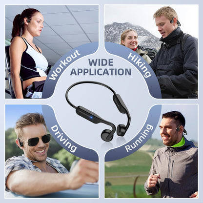 CHENSIVE Bone Conduction Headphones Bluetooth 6.0 Open Ear Headphones Wireless Headphones with Mic 10H Playtime Sports Earphones, IPX6 Waterproof Headset for Running,Cycling, Hiking, Driving