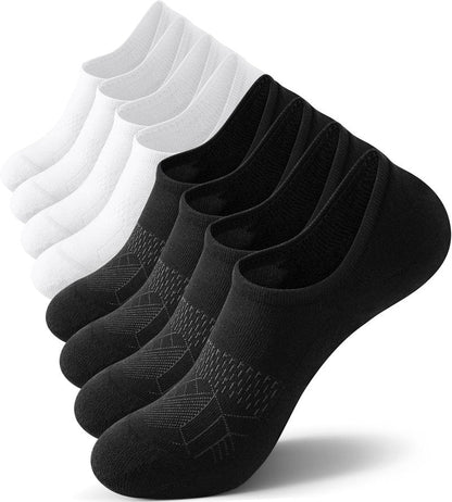 FITRELL No Show Socks for Women - Cotton Cushioned Athletic Ankle Socks | 5-8 Pairs, Non-Slip Design
