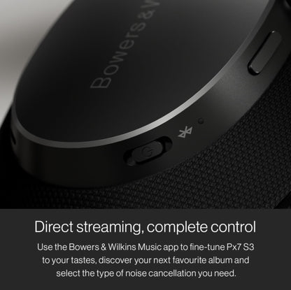 Bowers & Wilkins Px7 S3 Wireless Headphones Over Ear Noise Cancelling, Active Noise Cancelling & Transparency Mode, Hi-Res Sound, Bluetooth, 30-Hr Playtime, Quick Charge, Anthracite Black