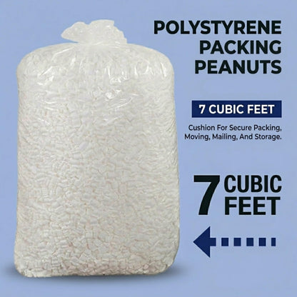 BOX USA 7NUTSW 7 Cubic Feet Loose Fill Packing Peanuts, White
