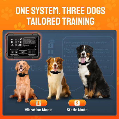PETHEY Wireless Dog Fence System, Indoor & Outdoor, 1 Acre High-Precision Radar Wireless Dog Fence System, Real-time Monitoring, 9-26in Medium & Large Breeds, Not Limited by GPS Signal (for Two Dogs)
