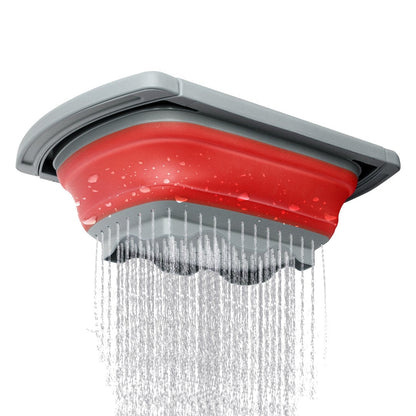 Qimh Colander collapsible, Colander Strainer Over The Sink Vegetable Fruit Strainer Basket (6 Quart) with Extendable Handles, New Kitchen Essentials
