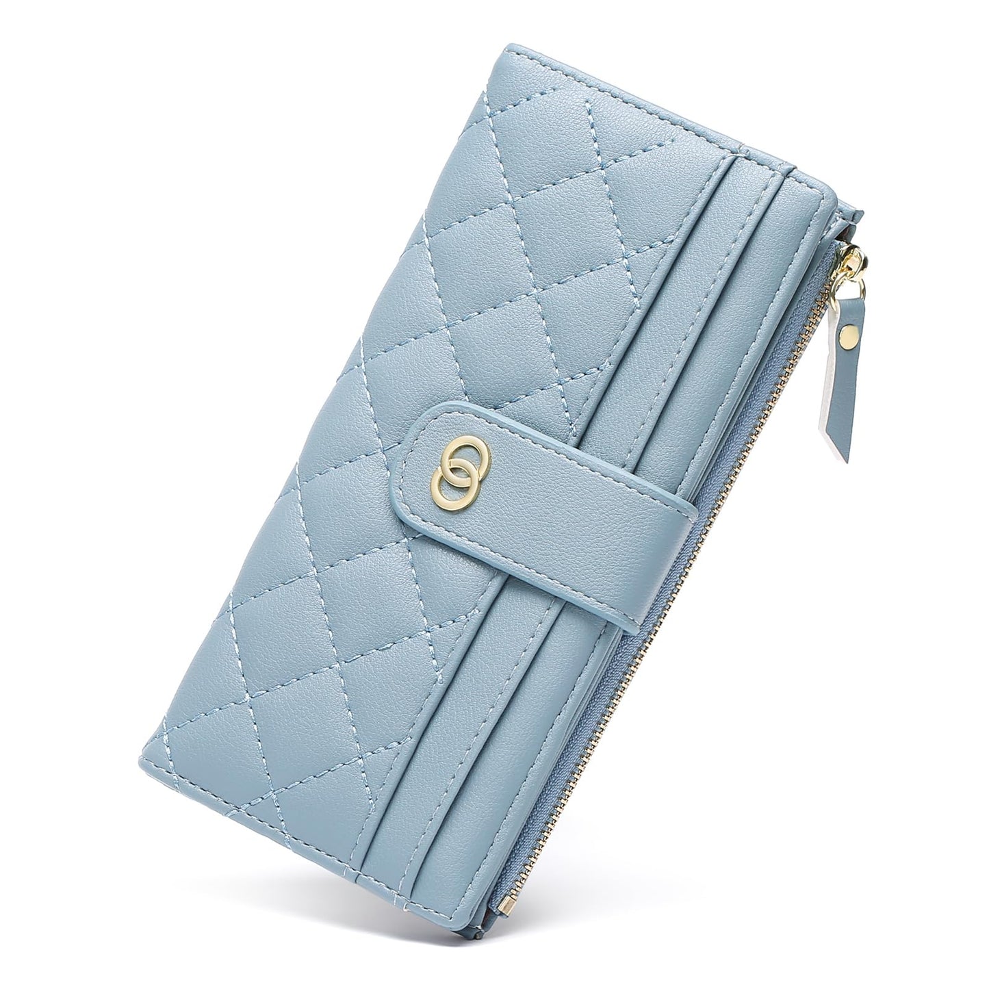 RNIEGA Womens Wallet Slim Rfid Blocking Bifold Leather Credit Card Wallets for Women Clutch with Zipper Coin Pocket