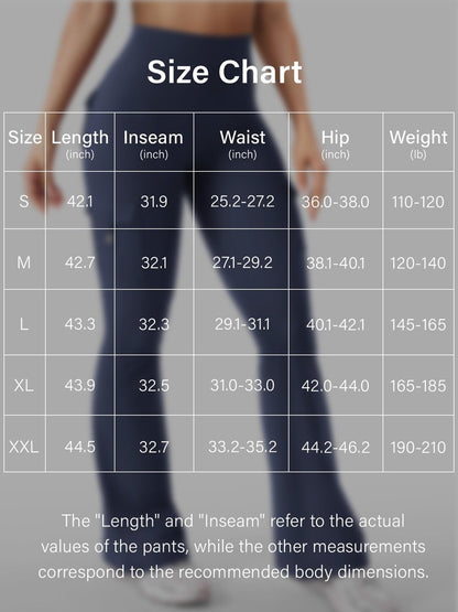 YEOREO CoreFlex Women Workout Flare Leggings with Pockets Hidden Scrunch High Waisted Cargo Gym Yoga Leggings Navy L
