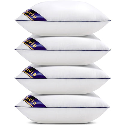 Siluvia 20"x20" Pillow Inserts Set of 2 Decorative Square Square Throw 20 Pillows with 100% Cotton Cover for Sofa, Couch, and Bed - White