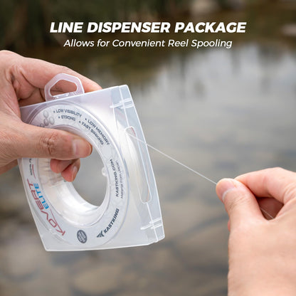 KastKing Kovert Elite 100% Fluorocarbon Fishing Line, Shock Resistant, High Clarity, Low Visibility, Highly Abrasion Resistant, Fast Sinking, Low Stretch, Low Light Refraction, Clear, 4LB, 25Yds