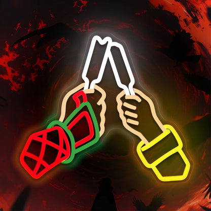 Mvorixa Anime Neon Sign Hand Neon Light for Wall Decor, Dimmable LED Japanese Anime Style Neon Sign for Bedroom, Game Room, Otaku Room, Man Cave, Birthday Gift for Anime Fans
