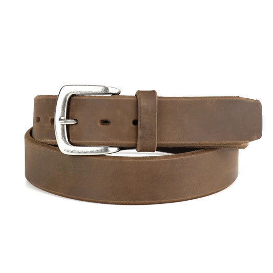 ARIAT Men's Embossed Logo Beveled-Edge Leather Belt, Medium Brown, 38