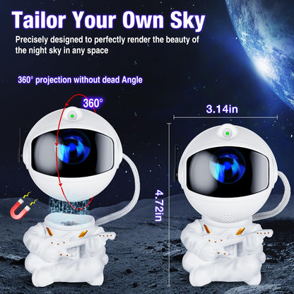 Astronaut Galaxy Projector Night Light – White Astronaut Holding Star, Star Projector Galaxy Lamp for Kids Bedroom, Space Decor & Gift